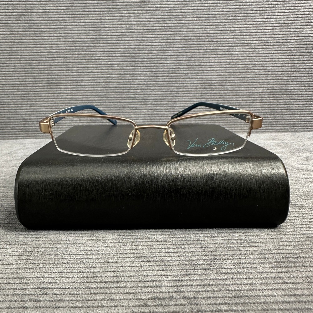 Vera Bradley VB-3024 Mod Floral Blue Semi Rimless Rectangle Eyeglass Frames Y2k
